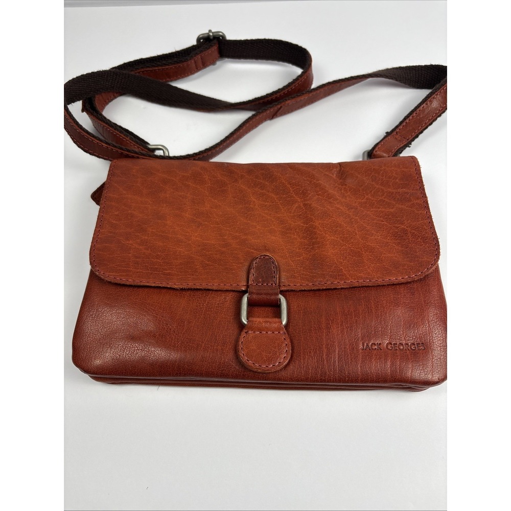 Jack Georges Voyager Collection Hand-Stained Buffalo‎ Leather Mini Bag